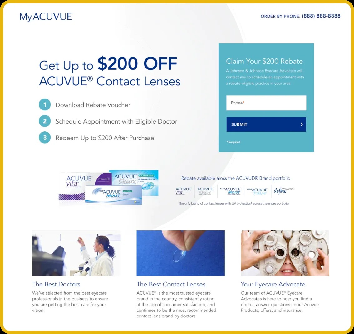 Image of MyACUVUE webpage.