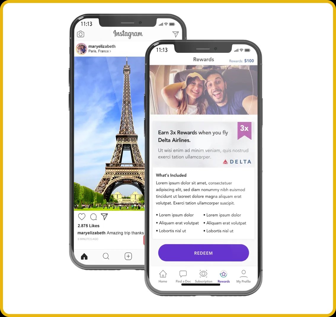 Carousel Projects_Dual Image B.webp Image of two iPhones with Apps on a white background.
