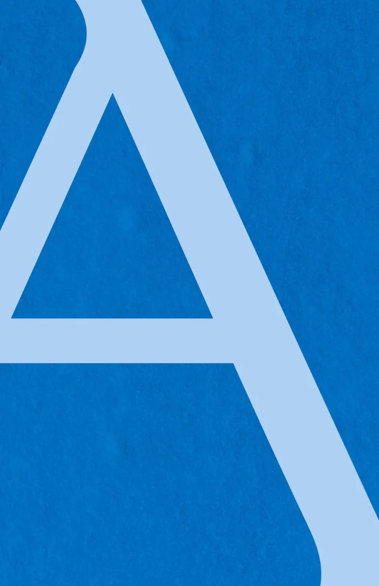 jjv-work-mobile.webp Large Capital letter A on a blue background.