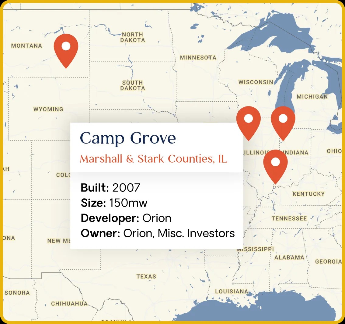 orion-carousel-a.webp Cropped map of the United States with four location pins. Information about the Illinois location is displayed.