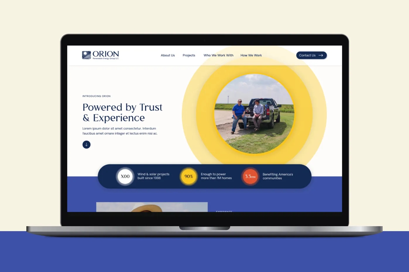 orion-stacked-a.webp Open laptop displaying Orion's website homepage.
